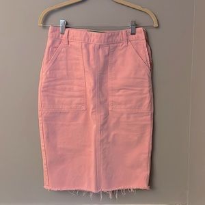 BENNETON PINK JEAN PENCIL SKIRT